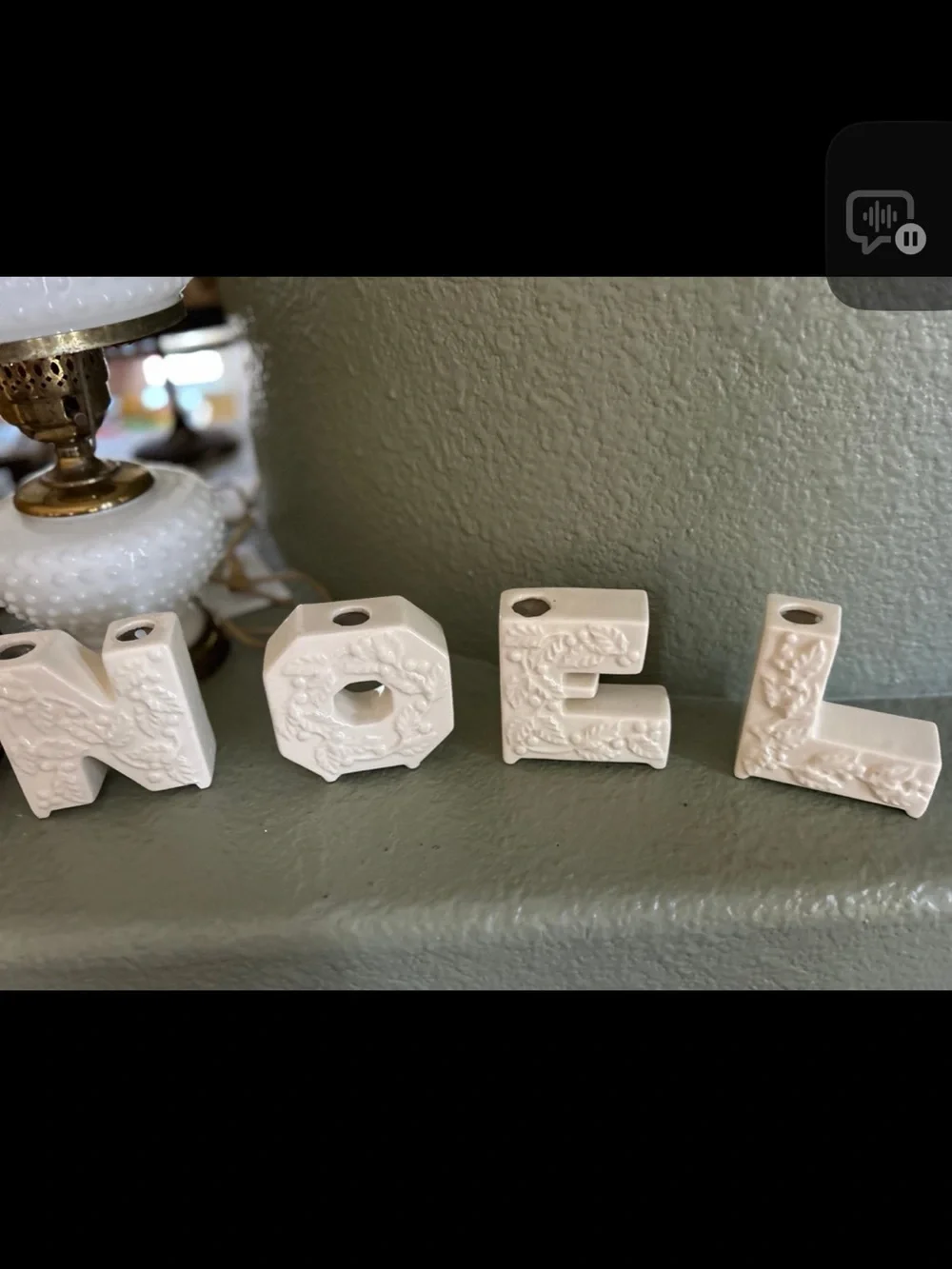Vintage set NOEL Ceramic Letters  Holiday Decor - White